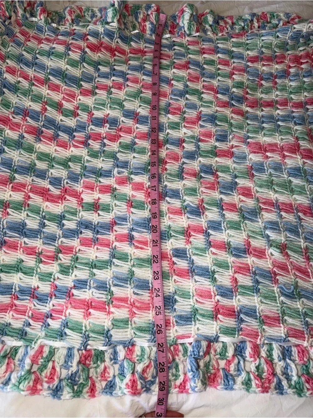 Handmade Crocheted Afghan Baby Blanket